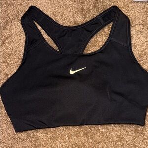 Nike Black Racerback Sports Bra with White Swoosh